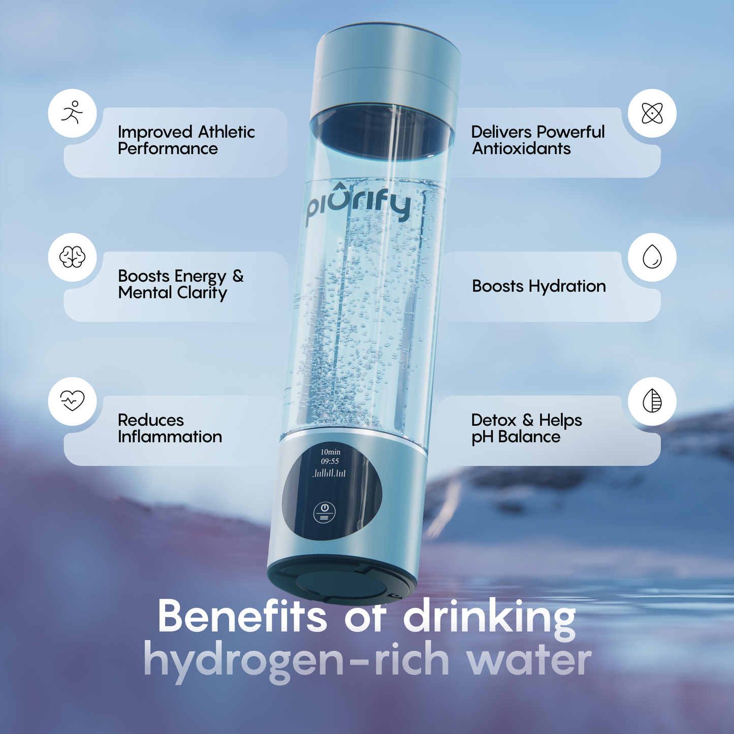 PIURIFY Hydrogenator® Bottle - Silver