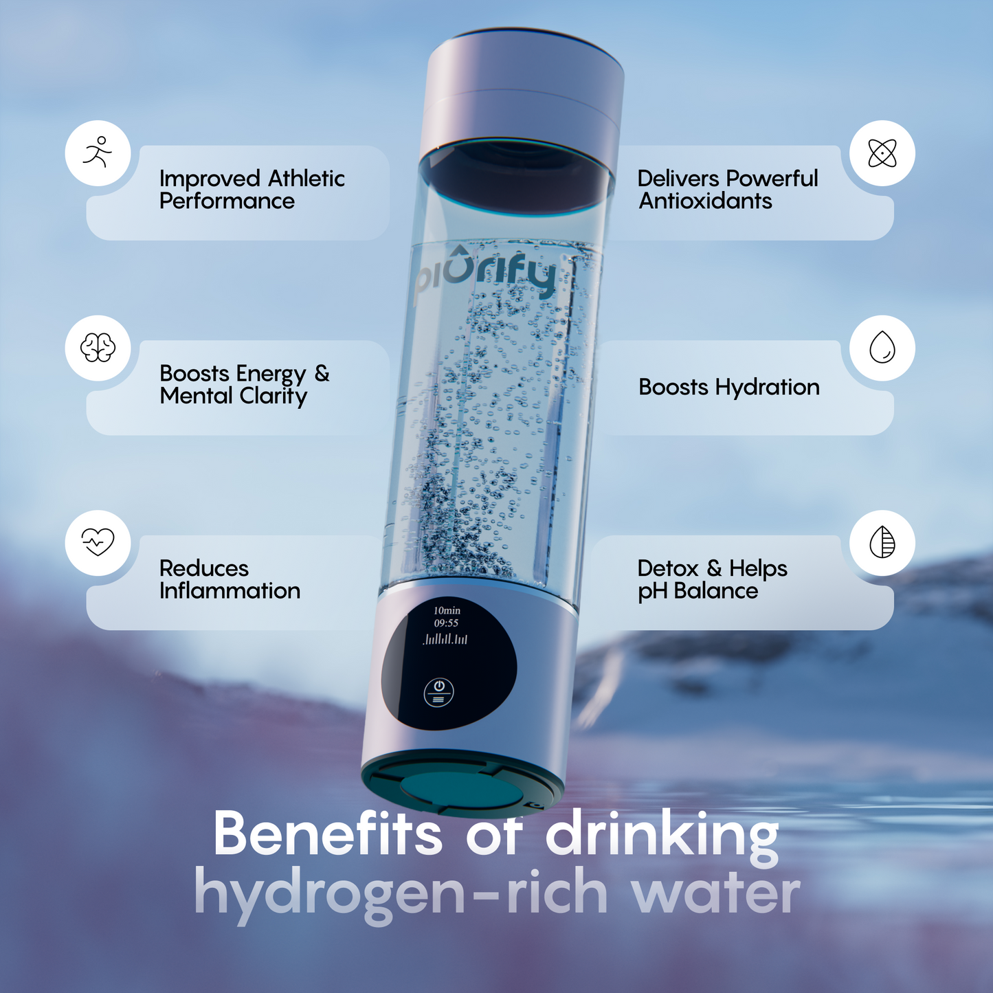 PIURIFY Hydrogenator® Bottle - Pink