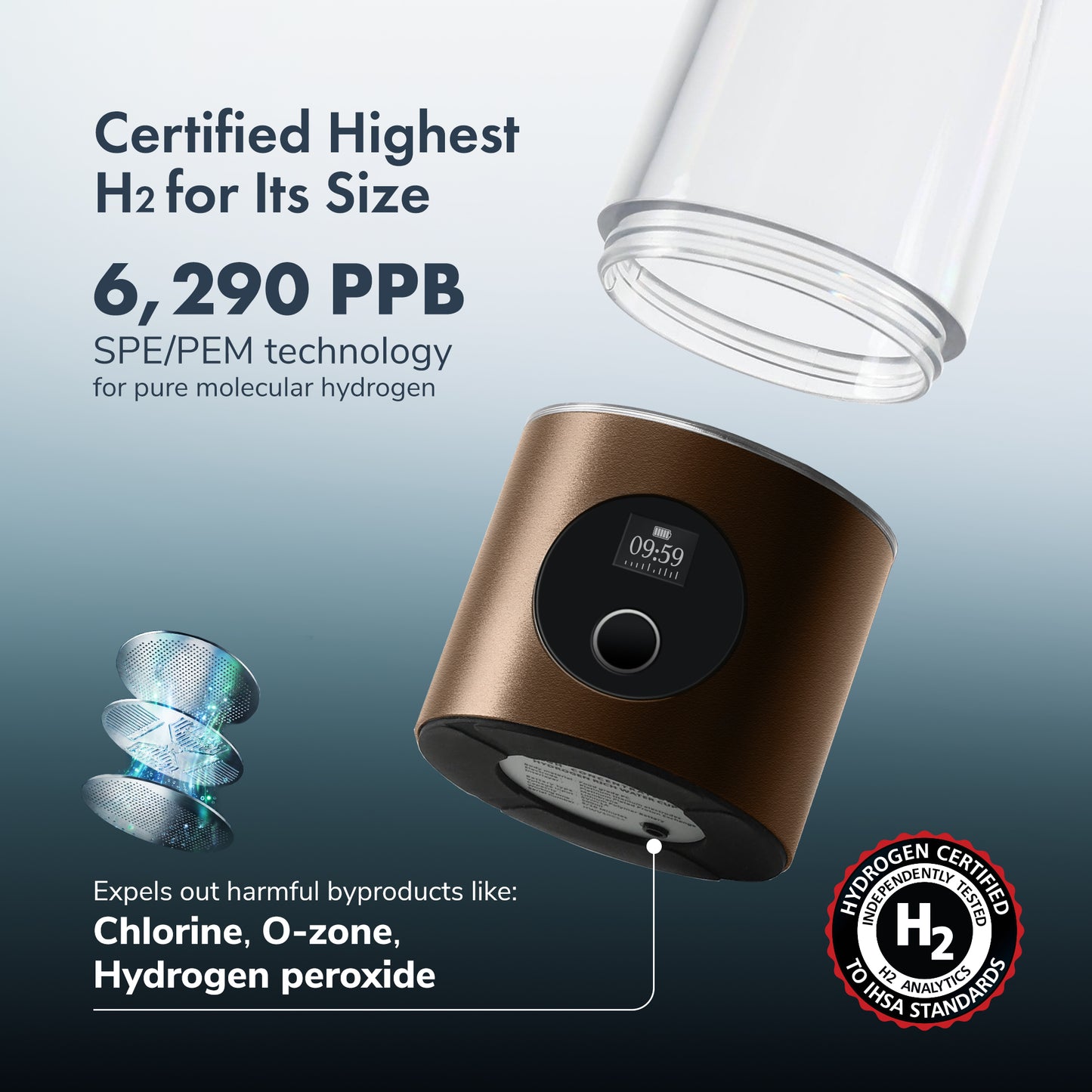 Hydrogenator® Bottle with Handle - Brown