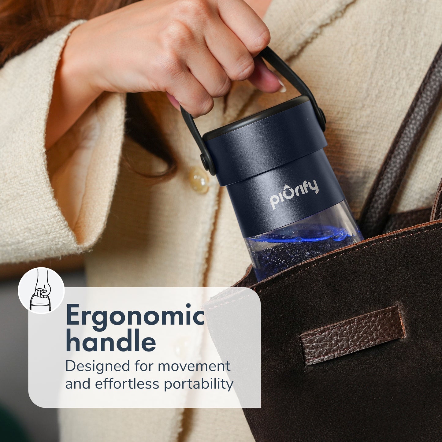 Hydrogenator® Bottle with Handle - Dark Blue