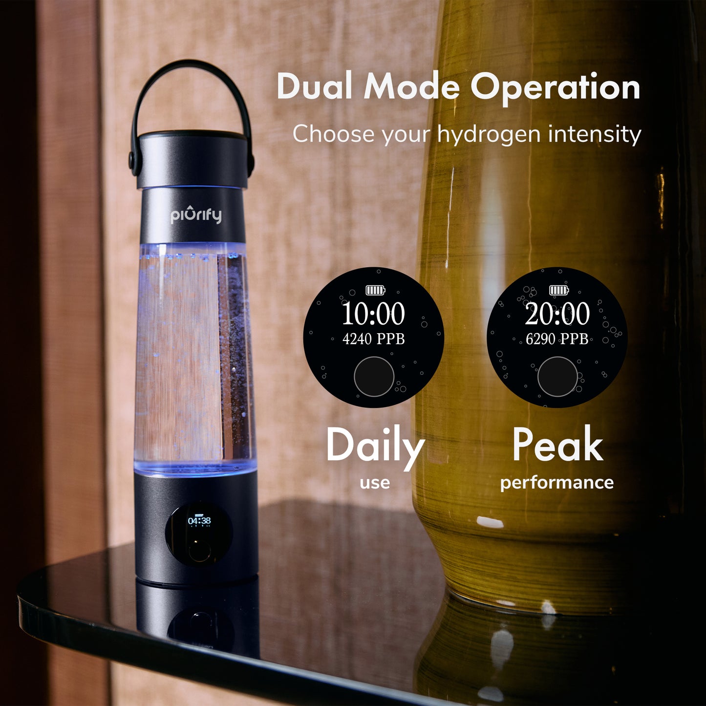 Hydrogenator® Bottle with Handle - Dark Blue