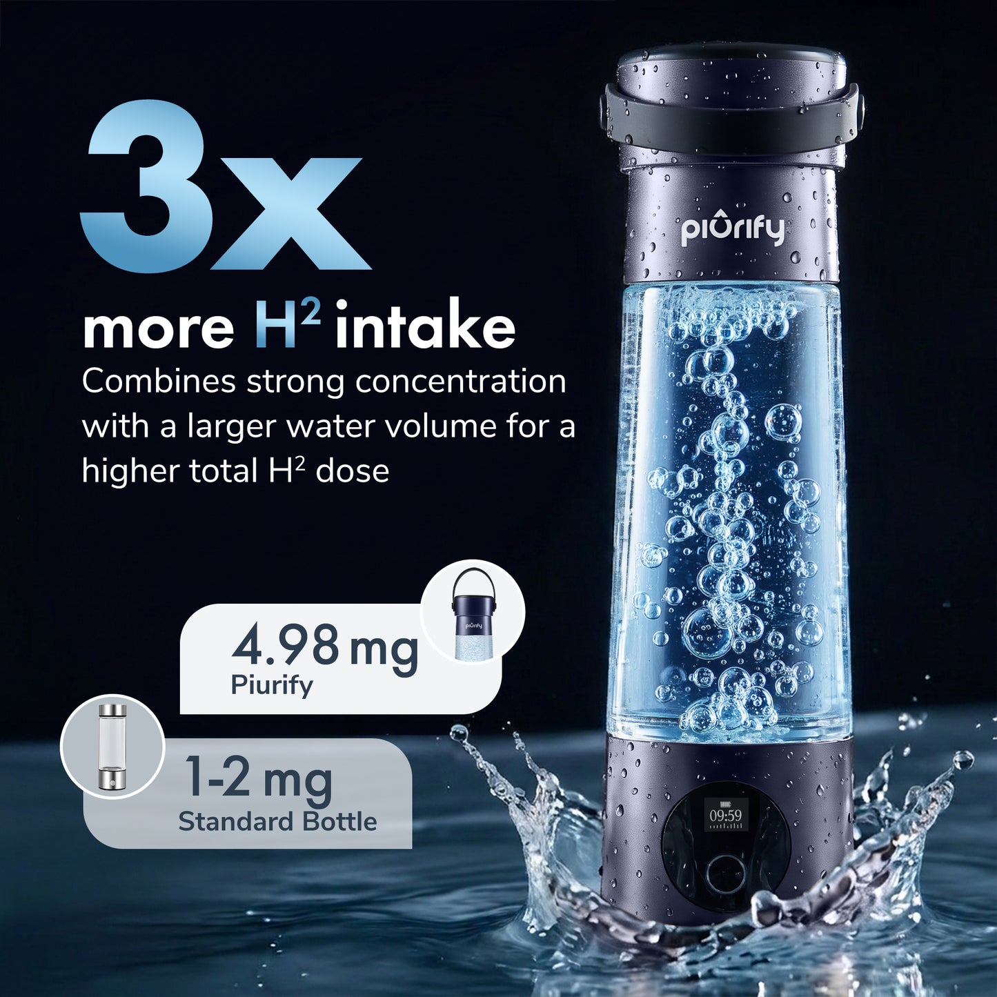 Hydrogenator® Bottle with Handle - Brown