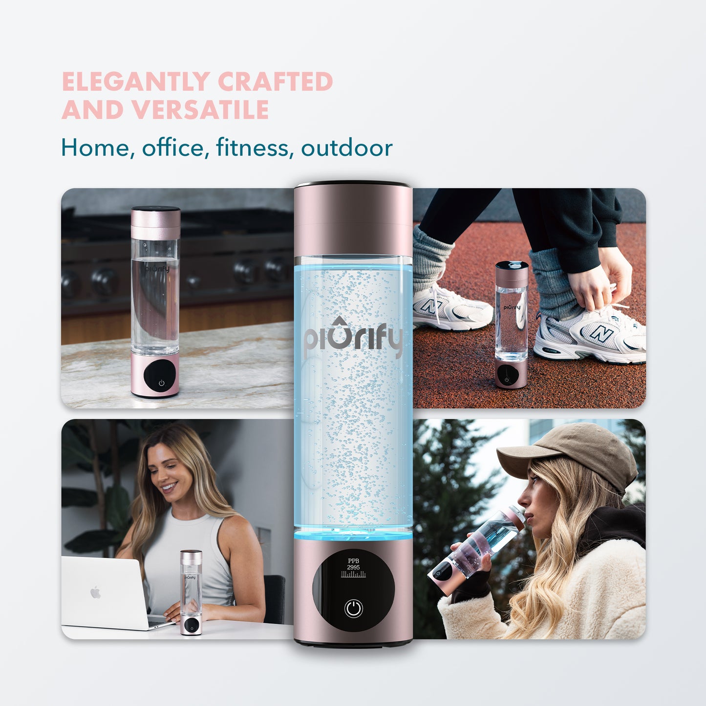 PIURIFY Hydrogenator® Bottle - Pink