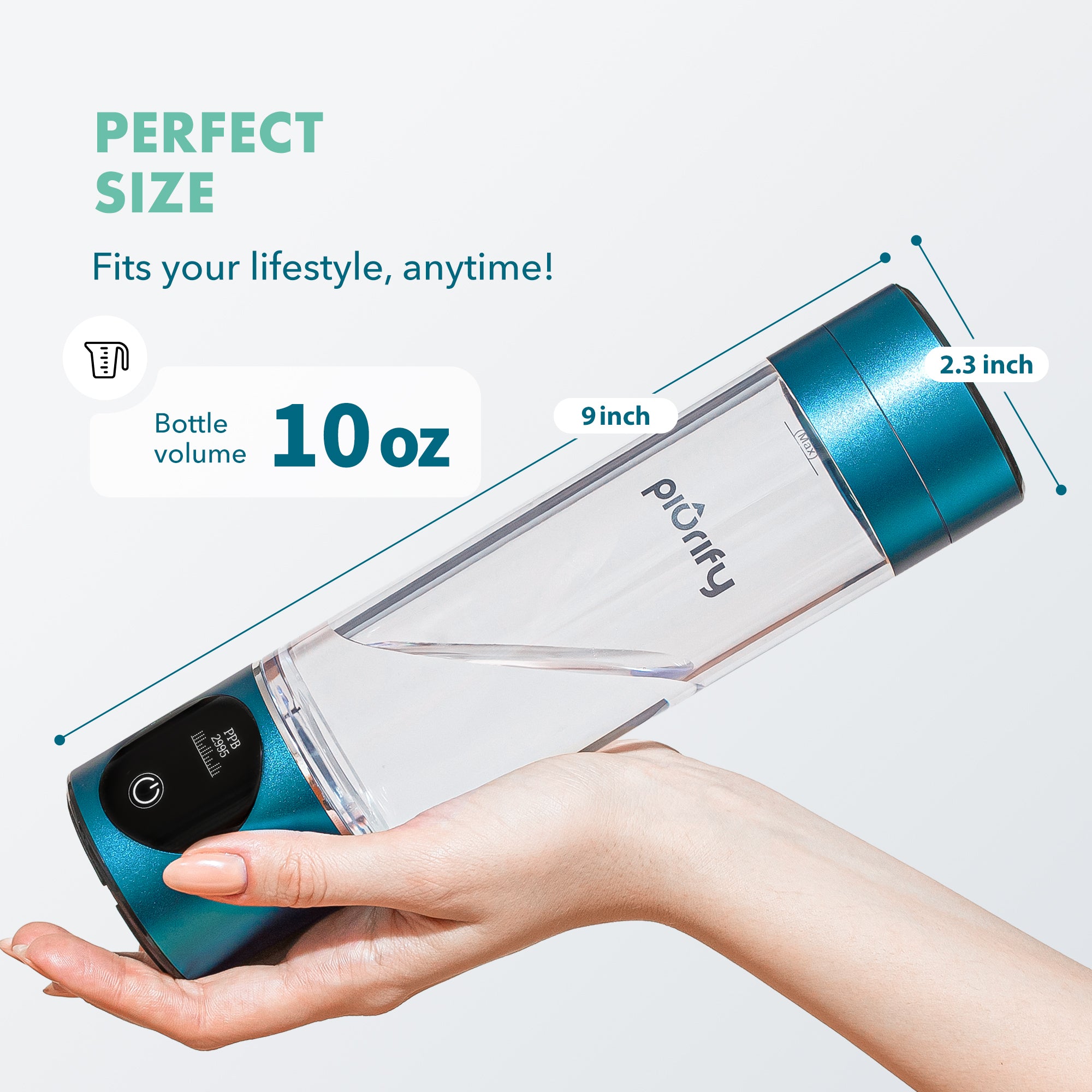 PIURIFY Hydrogenator® Hydrogen Water Bottle - Turquoise – Piurify