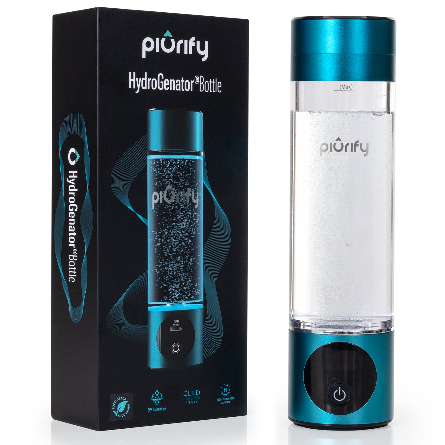 PIURIFY Hydrogenator Bottle® - Turquoise - Piurify